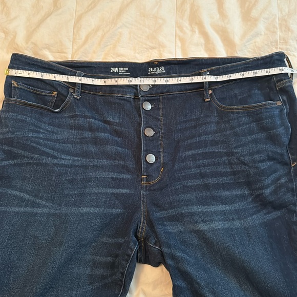 A.N.A. (a new approach) Women’s High Rise Button Fly Skinny Jeans Size 24W EUC - Picture 4 of 8